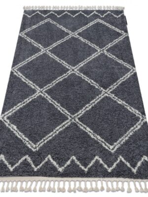 Dywany Lusczow Kusový shaggy koberec BERBER ASILA sivý
