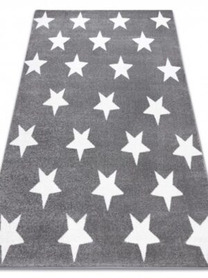 Dywany Lusczow Kusový koberec SKETCH MIKE sivý/biely - Hviezda