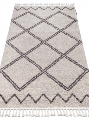 Dywany Lusczow Kusový shaggy koberec BERBER ASILA krémový