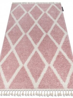 Dywany Lusczow Kusový shaggy koberec BERBER TROIK ružový