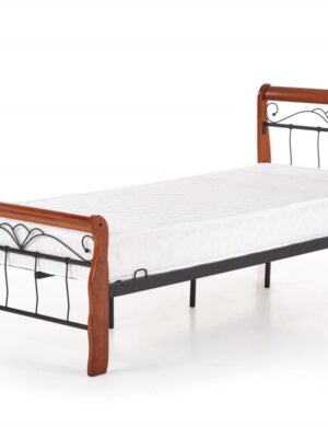 HALMAR Kovová postel Veronica 90x200 jednolůžko antická třešeň / černá