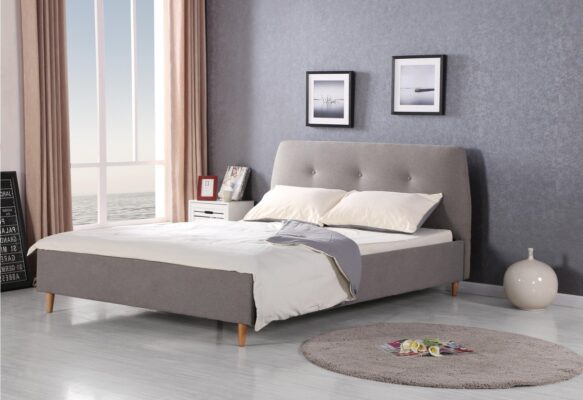 HALMAR Čalúnená posteľ Dorin 160x200 dvojlôžko sivá
