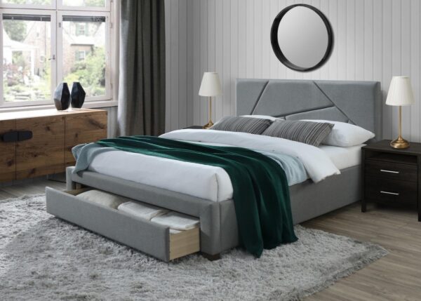HALMAR Čalúnená posteľ Loky 160x200 cm sivá