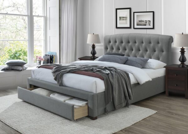 HALMAR Čalúnená posteľ Avanti 160x200 dvojlôžko - šedé
