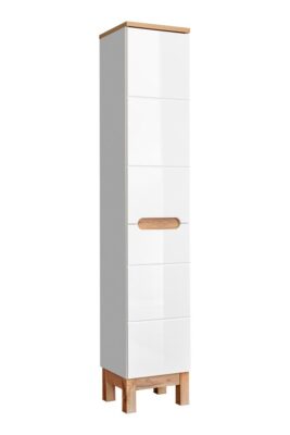 Comad Kúpeľňová skrinka s košom Bali 804 2D 1S biela/dub votan