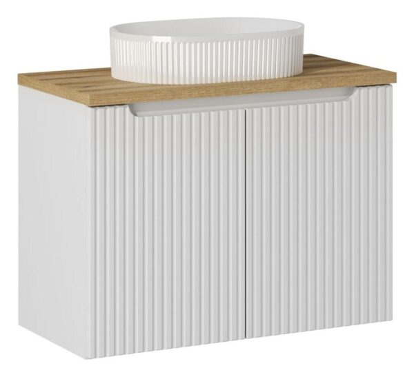 Comad Závěsná skříňka Nova White II s deskou a umyvadlem 80 cm bílá/dub coast evoke Comad Závěsná skříňka Nova White II s deskou a umyvadlem 80 cm bílá/dub coast evoke