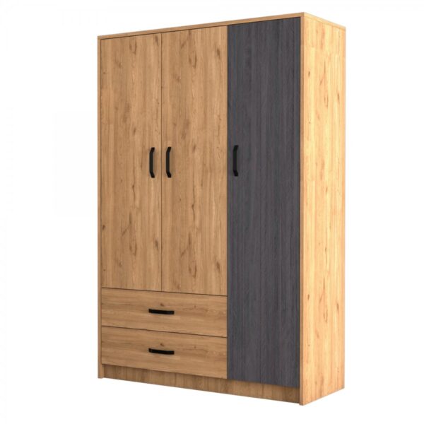 Hanah Home Šatníková skriňa Grande 120 cm dub/sivá