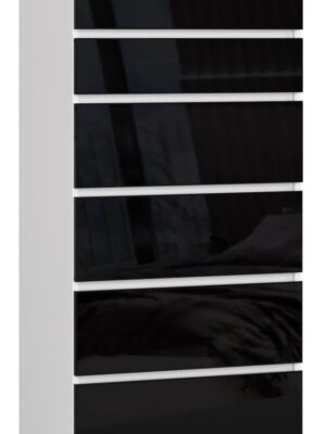 Ak furniture Komoda Kuba 60 cm - 6 zásuviek biela/čierna