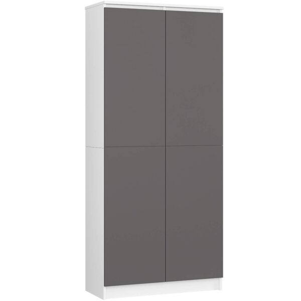 Ak furniture Skriňa na knihy/šatník R 80 cm CLP biela/grafit Ak furniture Skriňa na knihy/šatník R 80 cm CLP biela/grafit