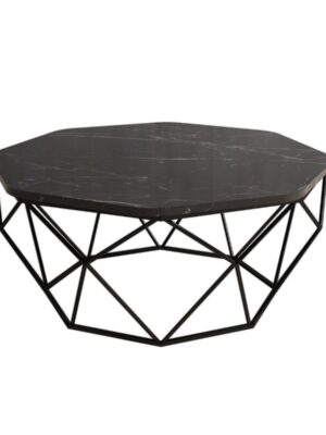 Hanah Home Konferenčný stolík Diamond 90 cm čierny mramor