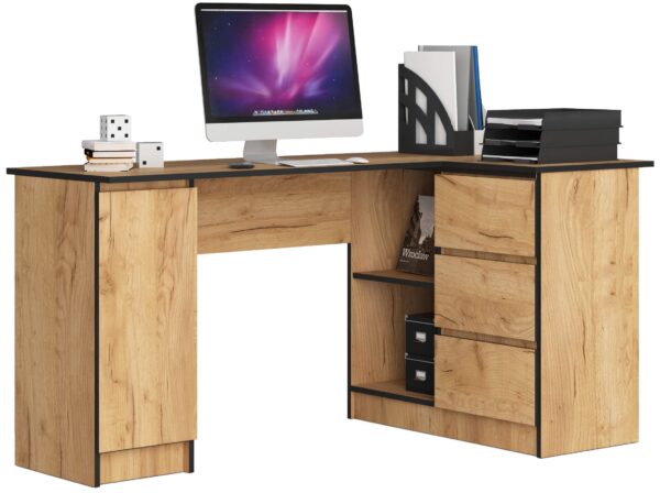 Ak furniture Rohový písací stôl B20 155 cm dub craft zlatý pravý Ak furniture Rohový písací stôl B20 155 cm dub craft zlatý pravý