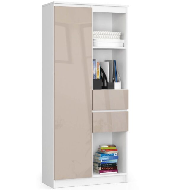 Ak furniture Skriňa Rexa II 80 cm biela/cappuccino