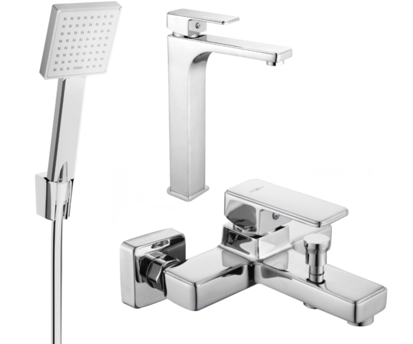 Sada baterií MEXEN CETUS VI umyvadlová baterie + vanová baterie se sprchou chrom Sada baterií MEXEN CETUS VI umyvadlová baterie + vanová baterie se sprchou chrom