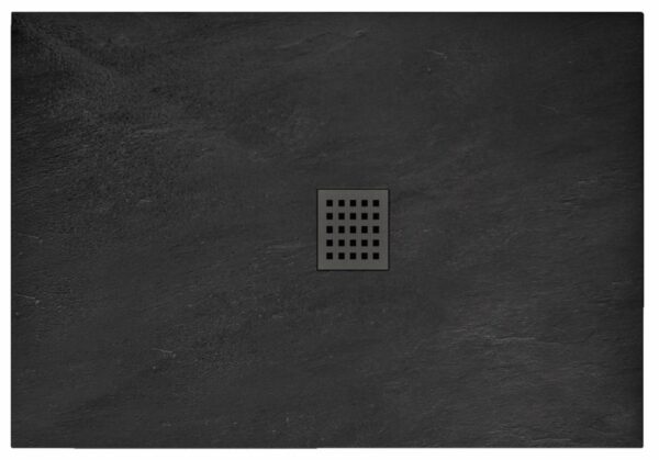 REA Sprchová vanička Black Rock 80x100 cm čierna/sivá