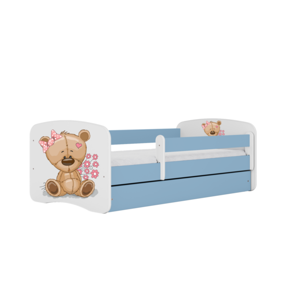 Kocot kids Dětská postel Babydreams méďa s kytičkami modrá