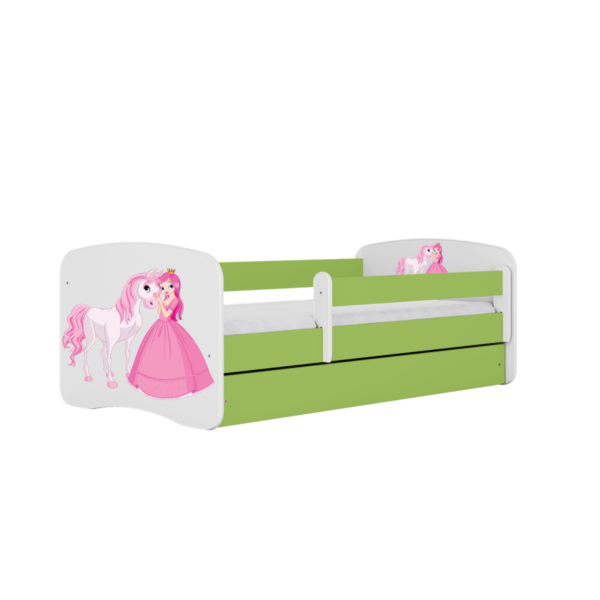 Kocot kids Detská posteľ Babydreams princezná a poník zelená