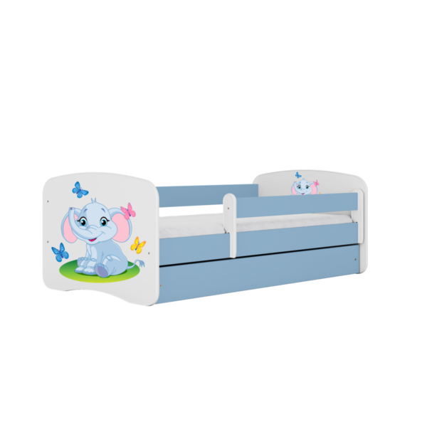 Kocot kids Detská posteľ Babydreams slon s motýlikmi modrá