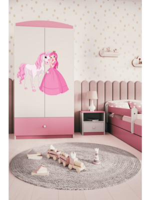 Kocot kids Detská skrinka Babydreams 90 cm princezná a poník ružová
