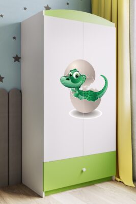 Kocot kids Detská skriňa Babydreams 90 cm dinosaurus zelená